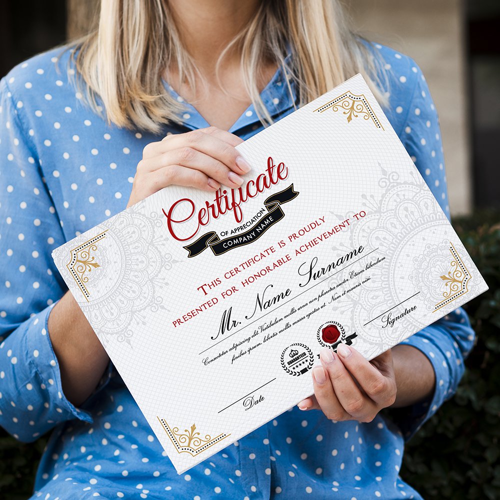 Premium Finish Certificates |A4 size | Horizontal Vertical | 300 gsm |