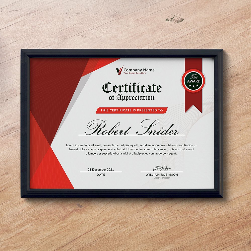 Framed Certificates |A4 size | Horizontal Vertical | 300 gsm |