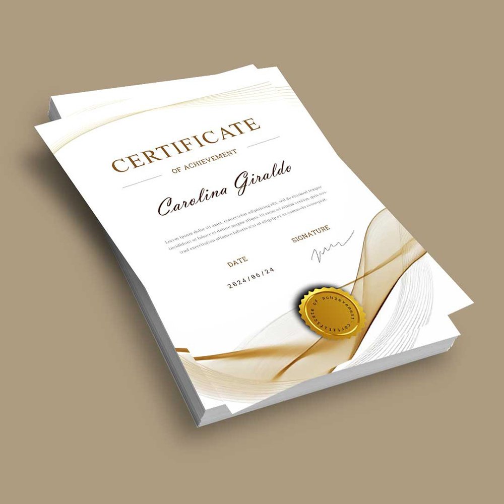 Premium Finish Certificates |A4 size | Horizontal Vertical | 300 gsm |