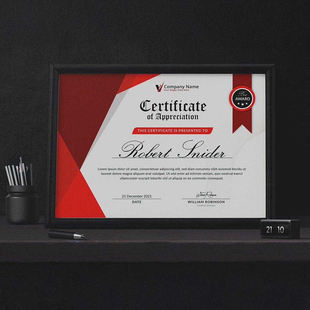 Framed Certificates |A4 size | Horizontal Vertical | 300 gsm |