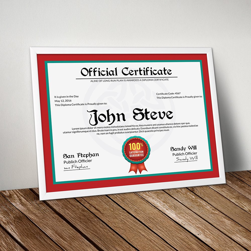 Variable Certificate Printing with Frame |A4 size | Horizontal Vertical | 300 gsm |